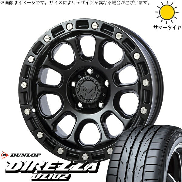ダンロップ ディレッツァ DZ102 225/50R18 + MKW M205 ブラックキャット 18インチ 8J +40 5H114.3P サマー・ホイール4本セット。1枚目。