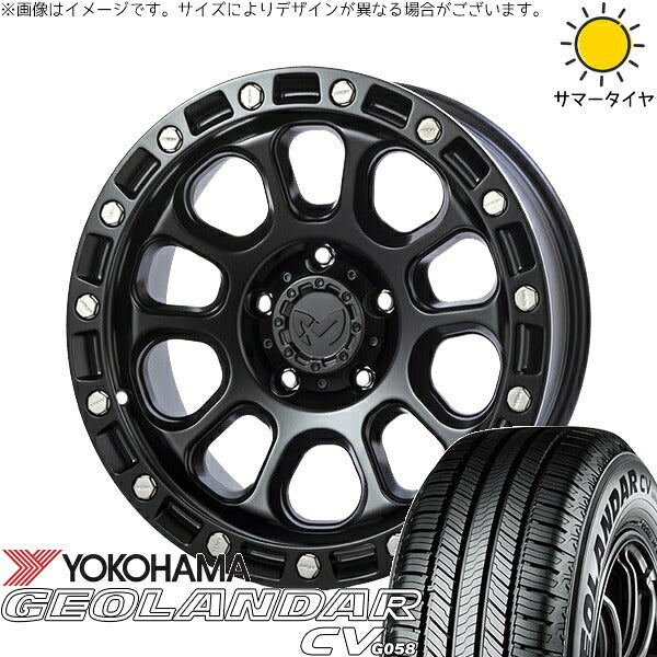 ヨコハマタイヤ ジオランダーCV G058 235/70R16 + MKW M204 ブラックキャット 16インチ 7J +35 5H114.3P サマー・ホイール4本セット。1枚目。