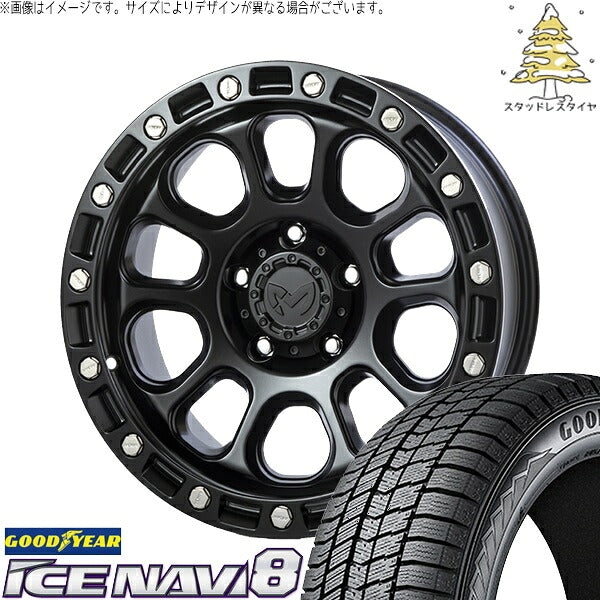 グッドイヤー アイスナビ8 235/50R18 + MKW M205 ブラックキャット 18インチ 8J +40 5H114.3P スタッドレス・ホイール4本セット。1枚目。