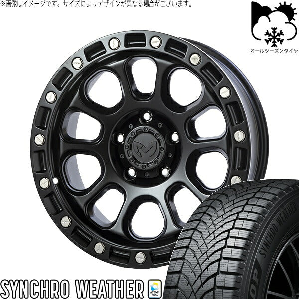 ダンロップ シンクロウェザー 235/55R18 + MKW M205 ブラックキャット 18インチ 8J +40 5H114.3P オールシーズン・ホイール4本セット。1枚目。