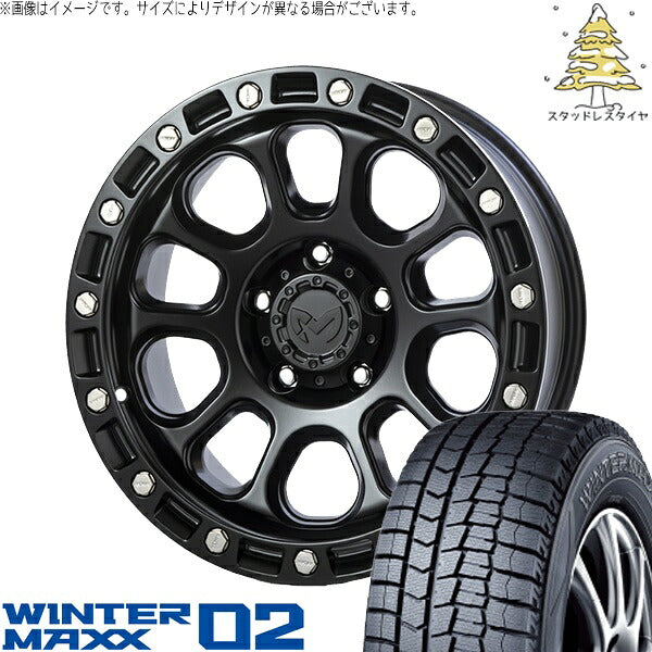 ダンロップ ウィンターマックス02 225/45R18 + MKW M205 ブラックキャット 18インチ 8J +40 5H114.3P スタッドレス・ホイール4本セット。1枚目。