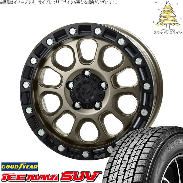グッドイヤー アイスナビ SUV 215/70R16 + MKW M204 コヨーテブロンズ 16インチ 7J +35 5H114.3P スタッドレス・ホイール4本セット。1枚目。
