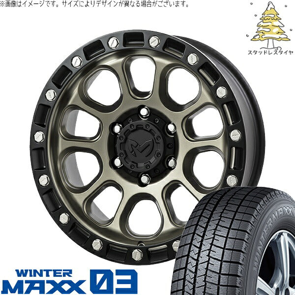 ダンロップ ウィンターマックス03 215/65R16 + MKW M204 コヨーテブロンズ 16インチ 7J +35 5H114.3P スタッドレス・ホイール4本セット。1枚目。