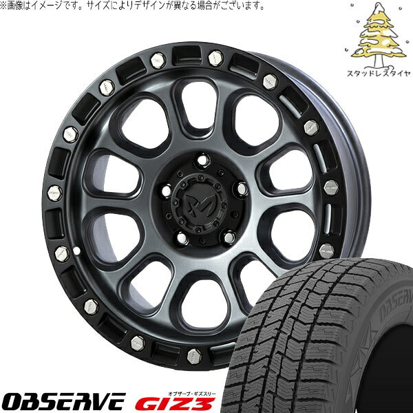 トーヨータイヤ オブザーブ GIZ3 195/65R16 + MKW M204 ドライグレー 16インチ 7J +35 5H114.3P スタッドレス・ホイール4本セット。1枚目。