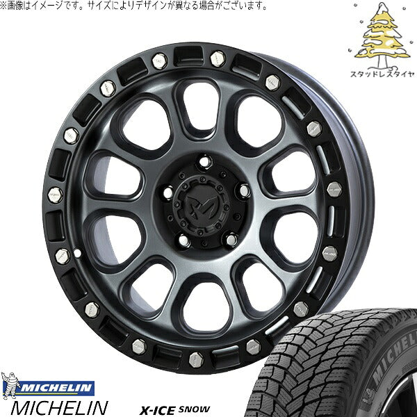 ミシュラン エックスアイス スノー 265/70R17 + MKW M204 ドライグレー 17インチ 8J +43 5H127P スタッドレス・ホイール4本セット。1枚目。
