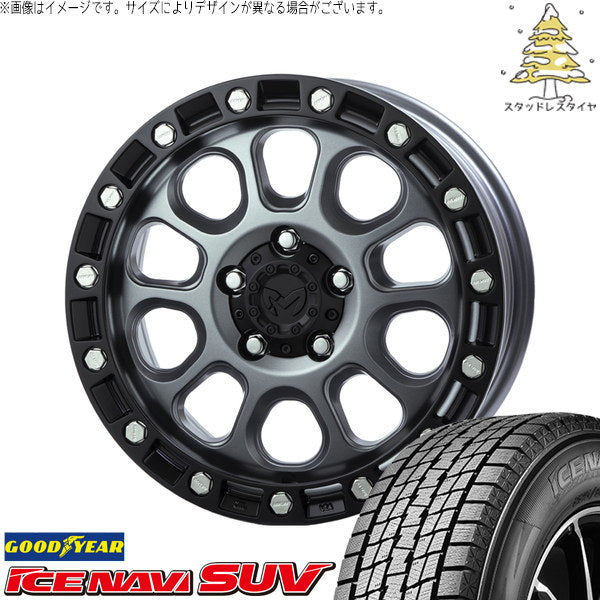 グッドイヤー アイスナビ SUV 215/70R16 + MKW M204 ドライグレー 16インチ 7J +35 5H114.3P スタッドレス・ホイール4本セット。1枚目。