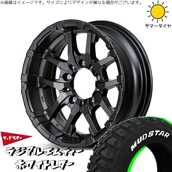 マッドスター ラジアルMT 215/70R16 + ナイトロパワー M26 クロスファング バレルブラック 16インチ 6J -5 5H139.7P サマー・ホイール4本セット。1枚目。