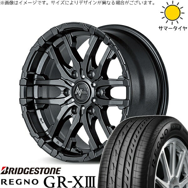 ブリヂストン レグノ GR-X3 RV 215/65R16 + ナイトロパワー M26 クロスファング バレルブラック 16インチ 6.5J +38 6H139.7P サマー・ホイール4本セット。1枚目。
