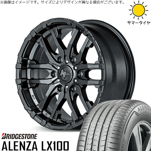 ブリヂストン アレンザ LX100 215/70R16 + ナイトロパワー M26 クロスファング バレルブラック 16インチ 6.5J +38 6H139.7P サマー・ホイール4本セット。1枚目。