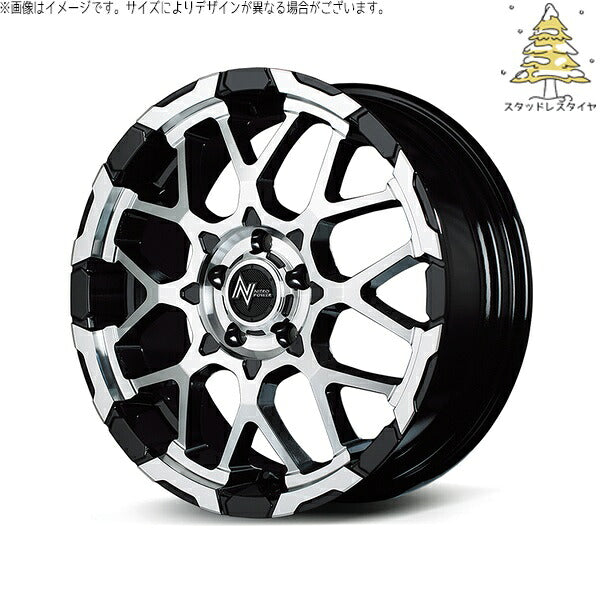 輸入スタッドレスタイヤ(銘柄指定不可) 205/65R16 + ナイトロパワー M28 バレット ブラック/ミラーカット 16インチ 7.0J +40 5H114.3P ホイール4本セット。1枚目。