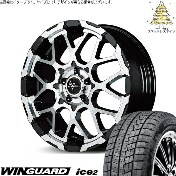 ネクセン ウィンガード アイス2 205/55R16 + ナイトロパワー M28 バレット ブラック/ミラーカット 16インチ 7J +40 5H114.3P スタッドレス・ホイール4本セット。1枚目。