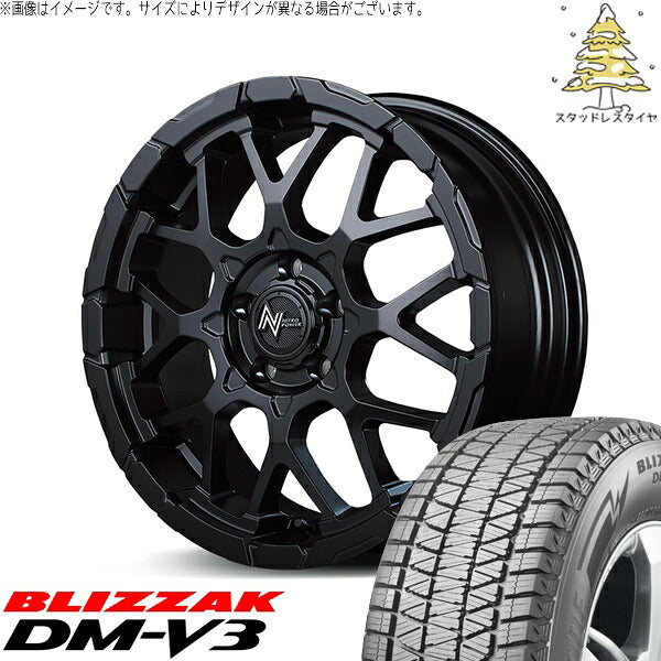 ブリヂストン ブリザック DM-V3 225/70R16 + ナイトロパワー M28 バレット セミグロスブラック 16インチ 7J +40 5H114.3P スタッドレス・ホイール4本セット。1枚目。