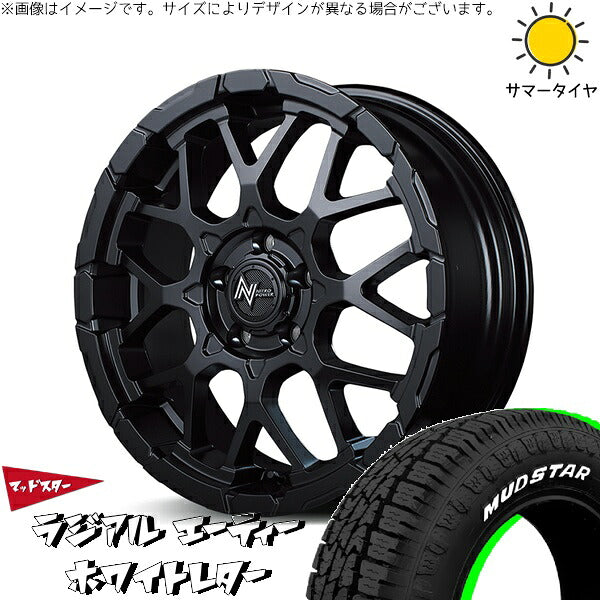 マッドスター ラジアルAT 205/60R16 + ナイトロパワー M28 バレット セミグロスブラック 16インチ 7J +40 5H114.3P サマー・ホイール4本セット。1枚目。