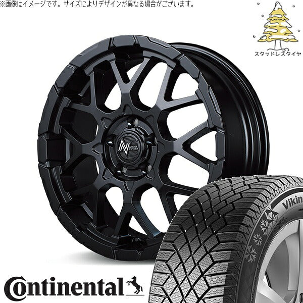 コンチネンタル バイキングコンタクト セブン (VikingContact7) 205/65R16 + ナイトロパワー M28 バレット セミグロスブラック 16インチ 7.0J +40 5H114.3P スタッドレス・ホイール4本セット。1枚目。