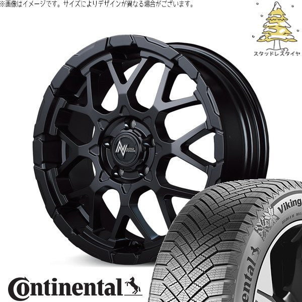 コンチネンタル バイキングコンタクト8 235/60R18 + ナイトロパワー M28 バレット セミグロスブラック 18インチ 7J +35 5H114.3P スタッドレス・ホイール4本セット。1枚目。