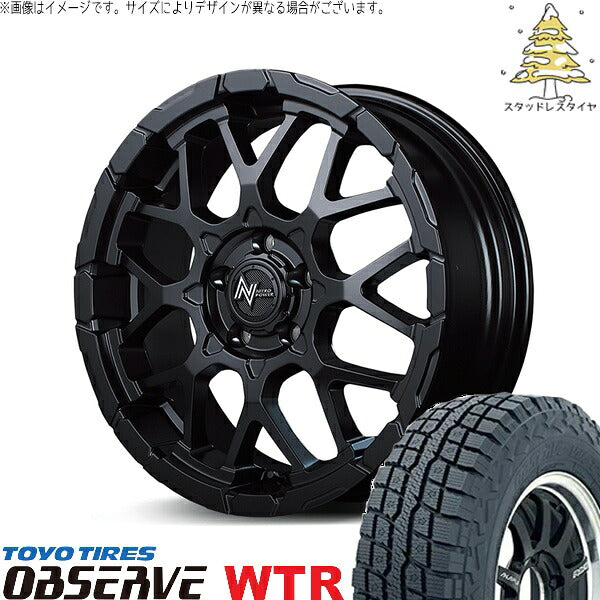 トーヨータイヤ オブザーブ W/T-R (OBSERVE WTR) 225/70R16 + ナイトロパワー M28 バレット セミグロスブラック 16インチ 7.0J +40 5H114.3P スタッドレス・ホイール4本セット。1枚目。