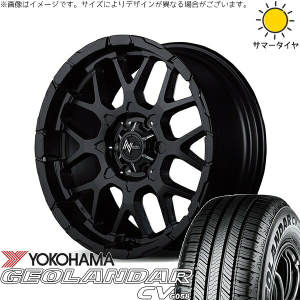 ヨコハマタイヤ ジオランダーCV G058 215/70R16 + ナイトロパワー M28 バレット セミグロスブラック 16インチ 6.5J +38 6H139.7P サマー・ホイール4本セット。1枚目。