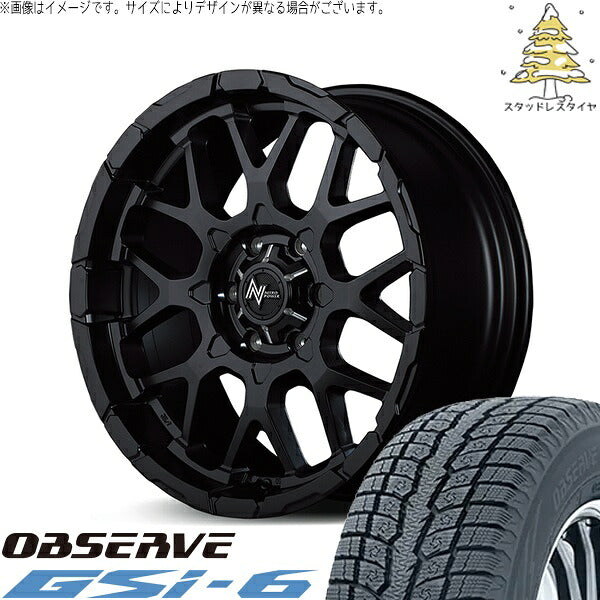 トーヨータイヤ オブザーブ Gsi-6 265/65R17 + ナイトロパワー M28 バレット セミグロスブラック 17インチ 8J +20 6H139.7P スタッドレス・ホイール4本セット。1枚目。