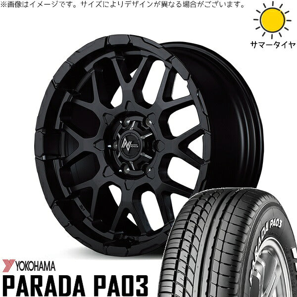 ヨコハマタイヤ パラダ PA03 215/65R16 + ナイトロパワー M28 バレット セミグロスブラック 16インチ 6.5J +38 6H139.7P サマー・ホイール4本セット。1枚目。