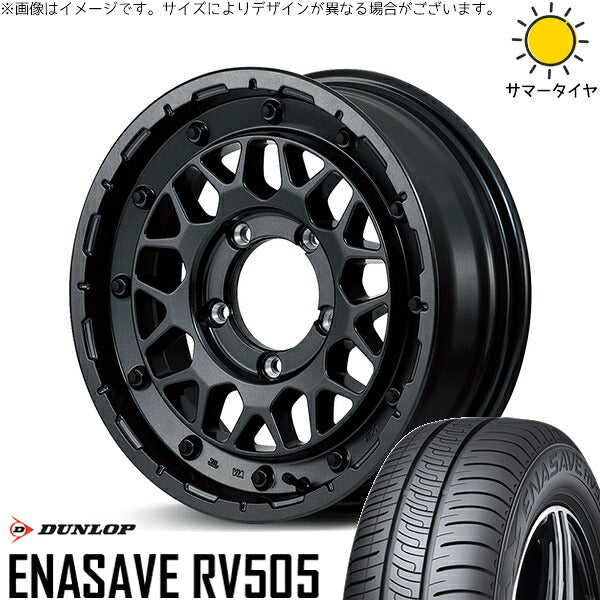 ダンロップ エナセーブ RV505 215/70R16 + ナイトロパワー M29 スティンガー バレルブラック 16インチ 6J -5 5H139.7P サマー・ホイール4本セット。1枚目。