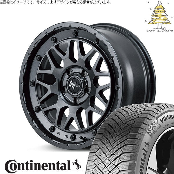 コンチネンタル バイキングコンタクト8 235/60R18 + ナイトロパワー M29 スティンガー バレルブラック 18インチ 7J +40 5H114.3P スタッドレス・ホイール4本セット。1枚目。