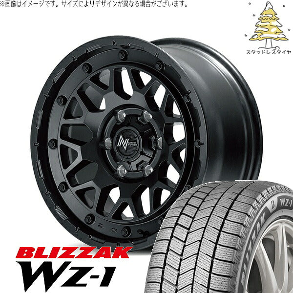 ブリヂストン ブリザック WZ-1 215/65R16 + ナイトロパワー M29 スティンガー バレルブラック 16インチ 6.5J +38 6H139.7P スタッドレス・ホイール4本セット。1枚目。