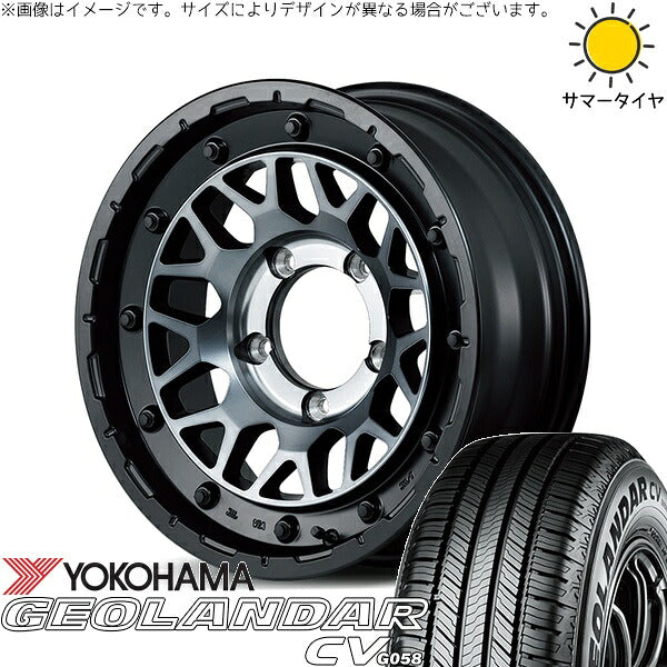 ヨコハマタイヤ ジオランダーCV G058 215/70R16 + ナイトロパワー M29 スティンガー セミグロスブラッククリア 16インチ 6J -5 5H139.7P サマー・ホイール4本セット。1枚目。
