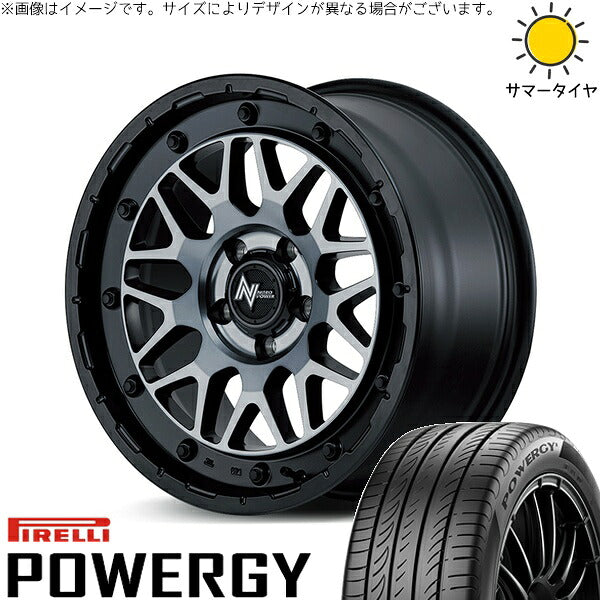 ピレリ パワジー 205/55R16 + ナイトロパワー M29 スティンガー セミグロスブラッククリア 16インチ 7J +40 5H114.3P サマー・ホイール4本セット。1枚目。