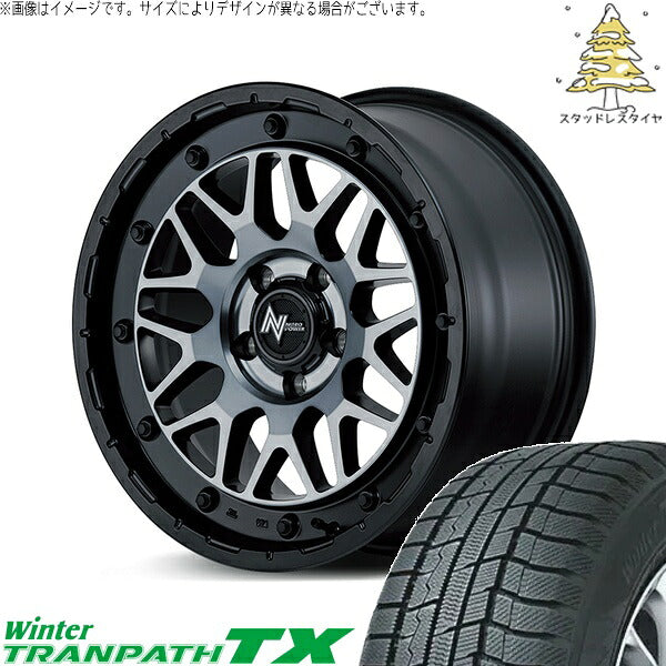 トーヨータイヤ ウィンタートランパス TX (WinterTRANPATH TX) 215/70R16 + ナイトロパワー M29 スティンガー セミグロスブラッククリア 16インチ 7.0J +40 5H114.3P スタッドレス・ホイール4本セット。1枚目。