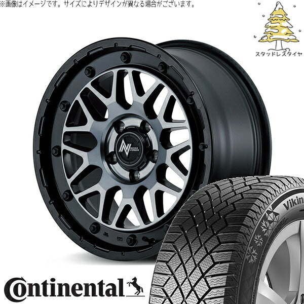 コンチネンタル バイキングコンタクト セブン (VikingContact7) 215/70R16 + ナイトロパワー M29 スティンガー セミグロスブラッククリア 16インチ 7.0J +40 5H114.3P スタッドレス・ホイール4本セット。1枚目。