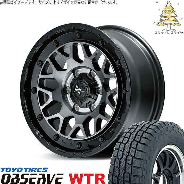 トーヨータイヤ オブザーブ W/T-R (OBSERVE WTR) 215/65R16 + ナイトロパワー M29 スティンガー セミグロスブラッククリア 16インチ 6.5J +38 6H139.7P スタッドレス・ホイール4本セット。1枚目。