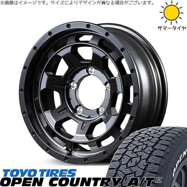 トーヨータイヤ オープンカントリー A/T3 225/70R16 + ナイトロパワー M7 ファランクス バレルブラック 16インチ 6J -5 5H139.7P サマー・ホイール4本セット。1枚目。