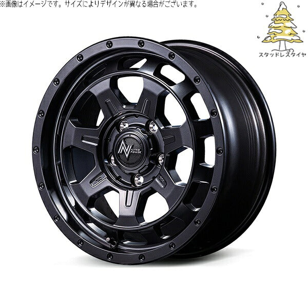 輸入スタッドレスタイヤ(銘柄指定不可) 205/60R16 + ナイトロパワー M7 ファランクス バレルブラック 16インチ 7.0J +40 5H114.3P ホイール4本セット。1枚目。