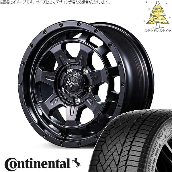 コンチネンタル ノースコンタクト セブン (NorthContact7) 215/65R16 + ナイトロパワー M7 ファランクス バレルブラック 16インチ 7.0J +40 5H114.3P スタッドレス・ホイール4本セット。1枚目。