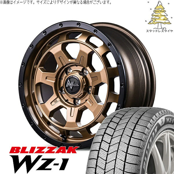 ブリヂストン ブリザック WZ-1 215/70R16 + ナイトロパワー M7 ファランクス マットブロンズ/リムブラック 16インチ 7J +40 5H114.3P スタッドレス・ホイール4本セット。1枚目。