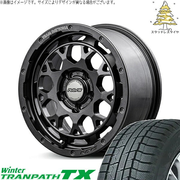 トーヨータイヤ ウィンタートランパス TX (WinterTRANPATH TX) 215/70R16 + チームデイトナ M9+ SPEC-M セミグロススーパーダークガンメタ 16インチ 7.0J +37 5H114.3P スタッドレス・ホイール4本セット。1枚目。