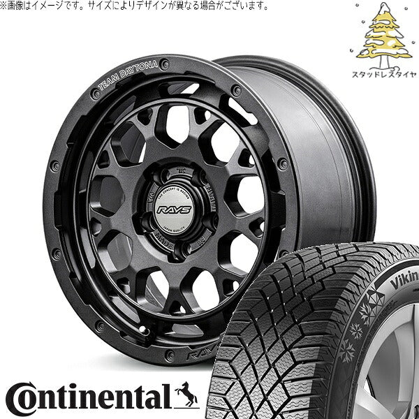 コンチネンタル バイキングコンタクト セブン (VikingContact7) 235/60R18 + チームデイトナ M9+ SPEC-M セミグロススーパーダークガンメタ 18インチ 7.5J +38 5H114.3P スタッドレス・ホイール4本セット。1枚目。