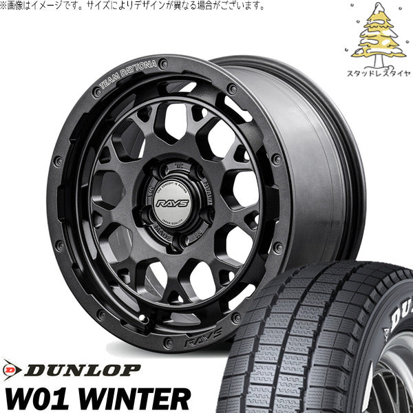 ダンロップ W01 WINTER 215/65R16 + チームデイトナ M9+ SPEC-M セミグロススーパーダークガンメタ 16インチ 7J +37 5H114.3P スタッドレス・ホイール4本セット。1枚目。