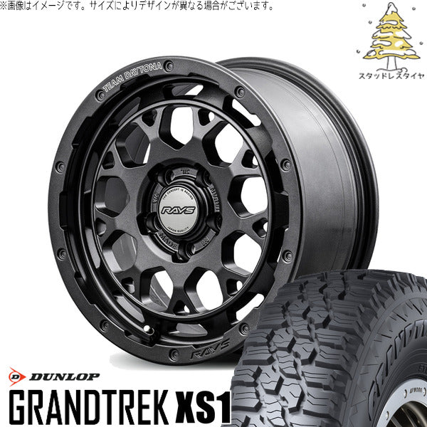 ダンロップ グラントレック XS1 185/85R16 + チームデイトナ M9+ SPEC-M セミグロススーパーダークガンメタ 16インチ 7J +37 5H114.3P スタッドレス・ホイール4本セット。1枚目。