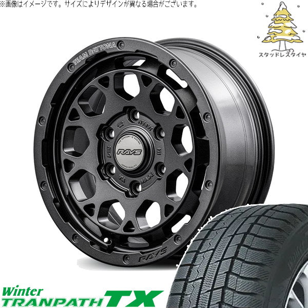 トーヨータイヤ ウィンタートランパス TX 215/65R16 + チームデイトナ M9+ SPEC-M セミグロススーパーダークガンメタ 16インチ 6.5J +38 6H139.7P スタッドレス・ホイール4本セット。1枚目。