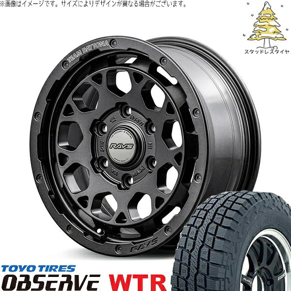 トーヨータイヤ オブザーブ W/T-R (OBSERVE WTR) 285/70R17 + チームデイトナ M9+ SPEC-M セミグロススーパーダークガンメタ 17インチ 8J +20 6H139.7P スタッドレス・ホイール4本セット。1枚目。