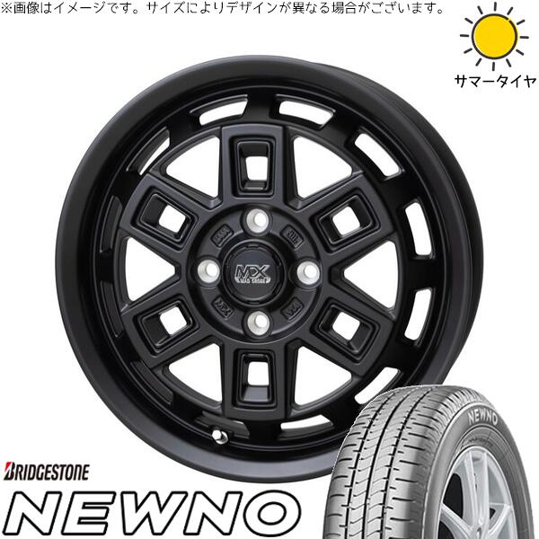 ブリヂストン ニューノ 165/65R14 + マッドクロス アイヴァー マットブラック 14インチ 5J +35 4H100P サマー・ホイール4本セット。1枚目。