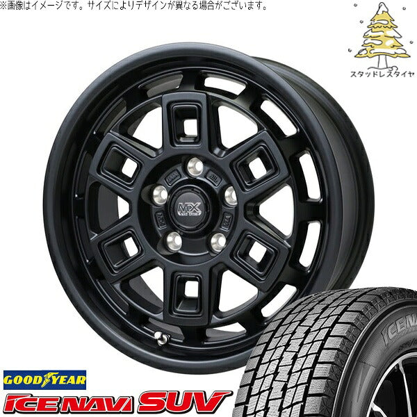 グッドイヤー アイスナビ SUV (ICENAVI SUV) 215/60R17 + マッドクロス アイヴァー マットブラック 17インチ 7.0J +38 5H114.3P スタッドレス・ホイール4本セット。1枚目。