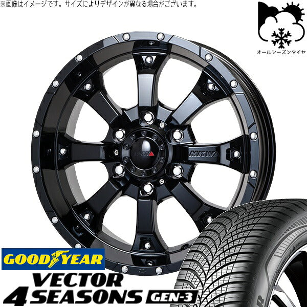 グッドイヤー ベクター4シーズンズ GEN-3 215/65R16 + MKW MK-46 グロスブラック 16インチ 7J +35 5H114.3P オールシーズン・ホイール4本セット。1枚目。
