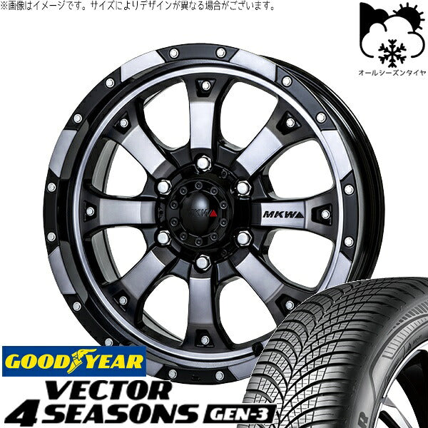 グッドイヤー ベクター4シーズンズ GEN-3 205/60R16 + MKW MK-46 ダイヤカットグラファイトクリア 16インチ 7J +42 5H114.3P オールシーズン・ホイール4本セット。1枚目。