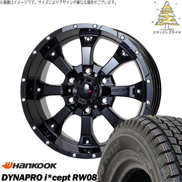 ハンコック ダイナプロ アイセプト RW08 175/80R16 + MKW MK-46 グロスブラック 16インチ 7J +35 5H114.3P スタッドレス・ホイール4本セット。1枚目。