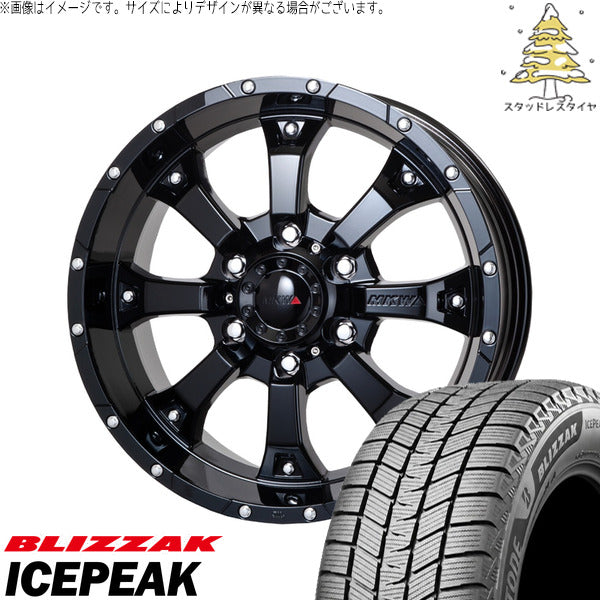 ブリヂストン ブリザック ICEPEAK 265/70R17 + MKW MK-46 グロスブラック 17インチ 8J +20 6H139.7P スタッドレス・ホイール4本セット。1枚目。