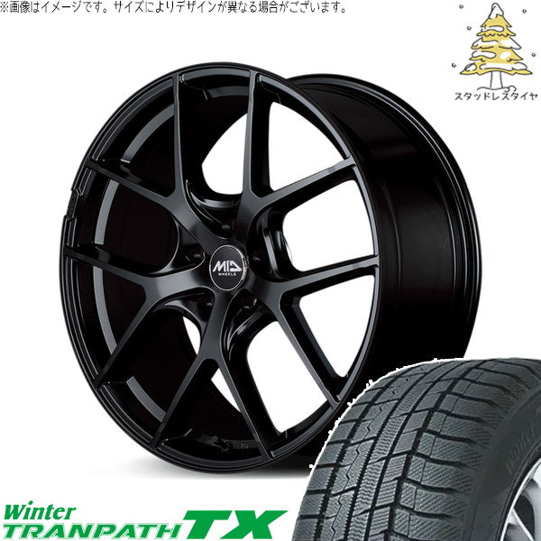 トーヨータイヤ ウィンタートランパス TX 235/55R18 + MIDホイール レフィナーダ モーション4 グロスブラック 18インチ 8J +42 5H114.3P スタッドレス・ホイール4本セット。1枚目。