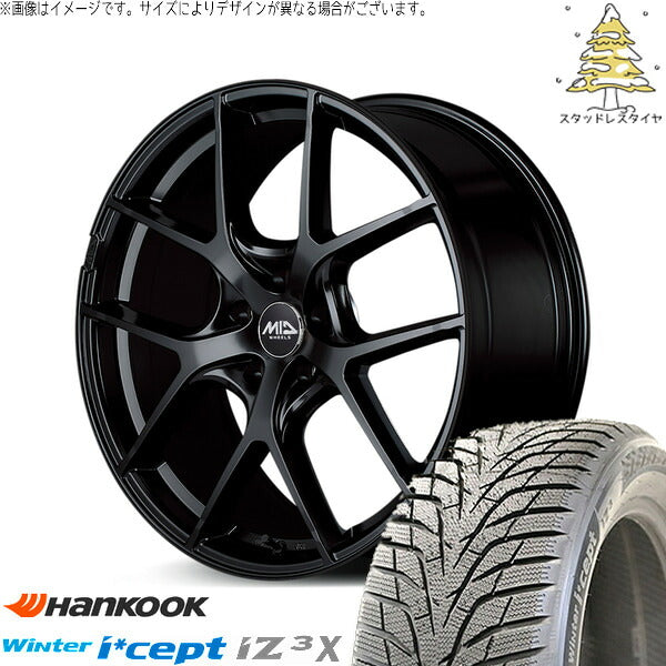 ハンコック ウィンターアイセプト IZ3X W636A 225/55R19 + MIDホイール レフィナーダ モーション4 グロスブラック 19インチ 8J +45 5H114.3P スタッドレス・ホイール4本セット。1枚目。
