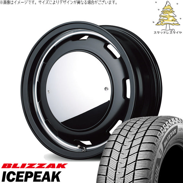 ブリヂストン ブリザック ICEPEAK 215/70R16 + MIDホイール ガルシア シスコ ムーン セミグロスブラック/リムヴァーレイポリッシュ 16インチ 6.5J +38 6H139.7P スタッドレス・ホイール4本セット。1枚目。